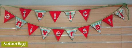 DECORACIÓN CUMPLEAÑOS: CORONA Y BANDEROLAS DE PATCHWORK PERSONALIZADAS