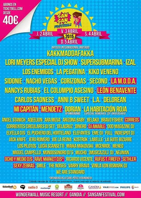 SanSan Festival'15 Confirma a León Benavente, Rufus T. Firefly, La M.O.D.A, Mi Capitán....