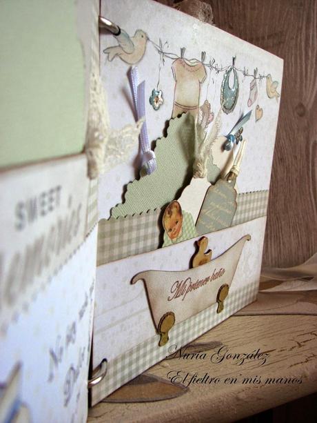 Álbum de bebe de scrapbook...esperando a Joel