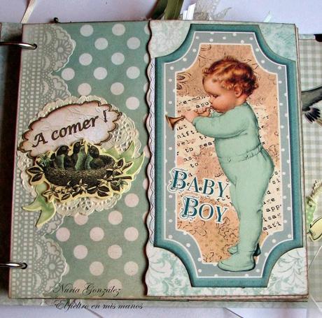 Álbum de bebe de scrapbook...esperando a Joel