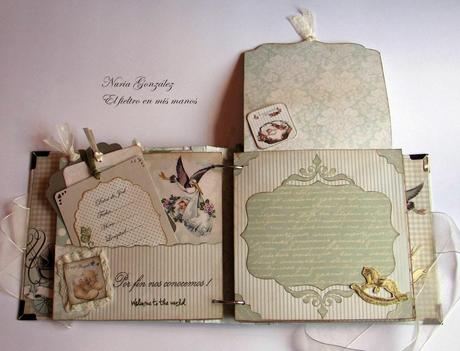 Álbum de bebe de scrapbook...esperando a Joel