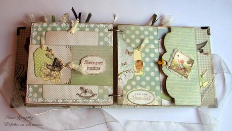 Álbum de bebe de scrapbook...esperando a Joel