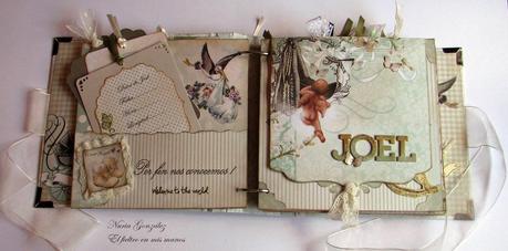 Álbum de bebe de scrapbook...esperando a Joel
