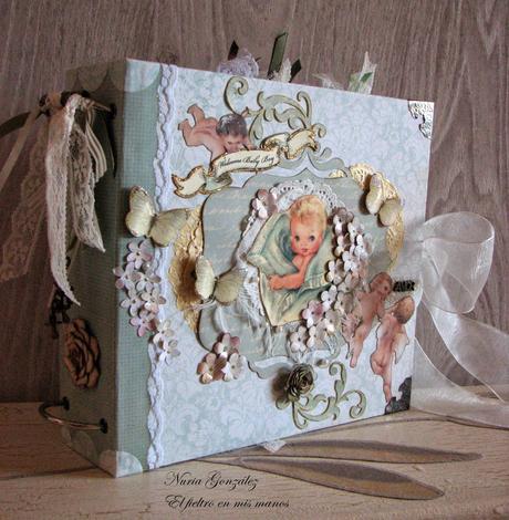 Álbum de bebe de scrapbook...esperando a Joel