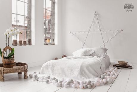 IDEA BONITA Y ORIGINAL de decorar con guirnaldas de bolas con luz!