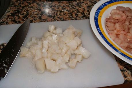 Hamburguesas de bacalao y gambas paso 1