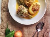 Guiso verduras rellenas carne