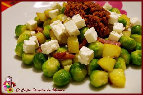 COLES DE BRUSELAS CON PATATAS Y PANCETA