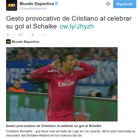 Mundo Deportivo tras gestos similares de CR y Neymar