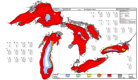 4 de los 5 Grandes Lagos, a punto de congelarse