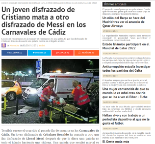 La falsa noticia del Asesinato de Cristiano a Messi en los Carnavales
