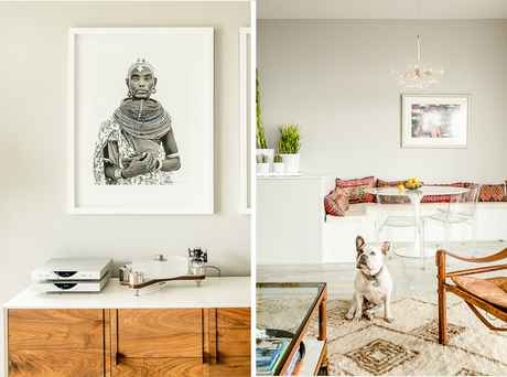 Decoración modernista con toques étnicos en una casa impresionante