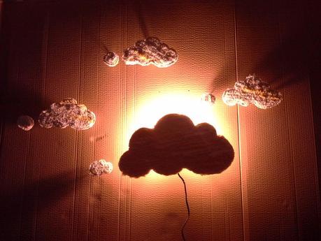 Lámpara atardecer con nubes