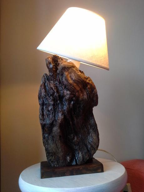 Lámpara reciclada con elementos naturales Lámpara reciclada con elementos naturales