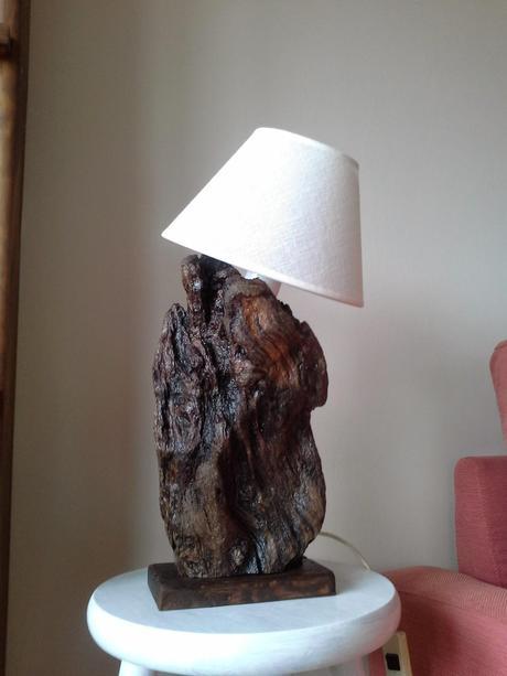 Lámpara reciclada con elementos naturales Lámpara reciclada con elementos naturales