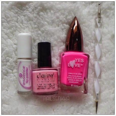 Nail art San Valentín en rosa