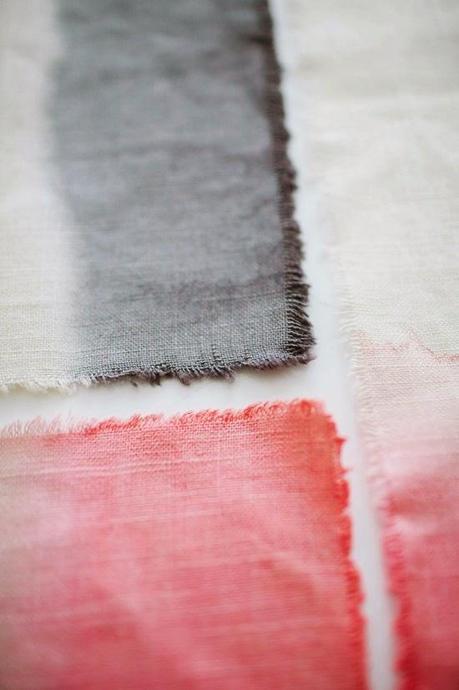 DIY Mantel individual teñido Dip Dye.