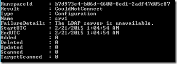 Error al sincronizar el rol de Edge: The LDAP server is unavailable