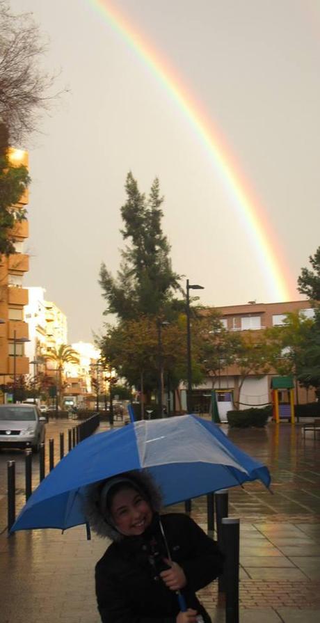 El Palmeral, Picnic, Catrina, Arcoiris, lluvia, agua, paragüas, 