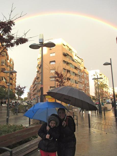 El Palmeral, Picnic, Catrina, Arcoiris, lluvia, agua, paragüas, 