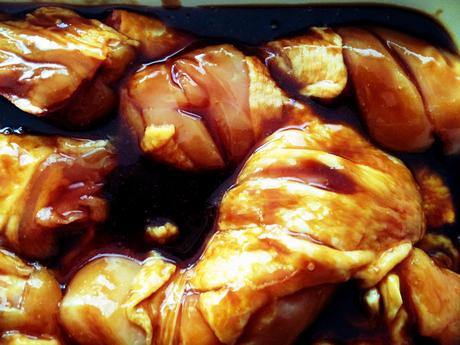 Pollo asado con salsa Teriyaki