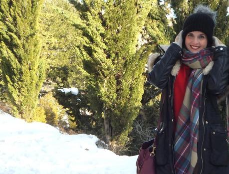 Hunter boots and red dress