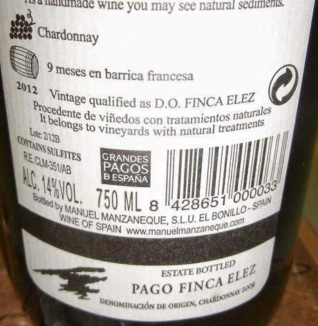 Blanco Chardonnay 2012, de Bodegas Manuel Manzaneque