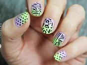 Diseño uñas animal print match acid gradient