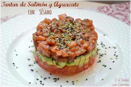 Tartar de Salmón y Aguacate con Sésamo