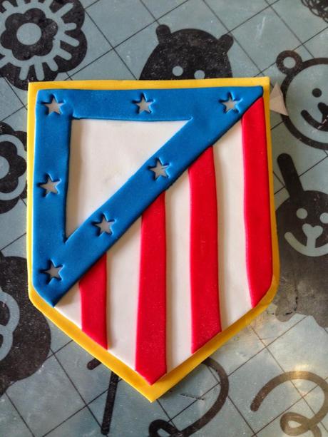 Tarta Atlético de Madrid en fondant