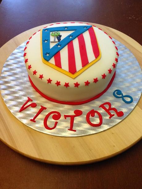 Tarta Atlético de Madrid en fondant