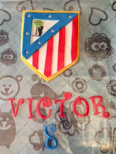 Tarta Atlético de Madrid en fondant