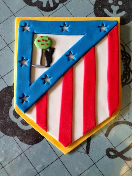 Tarta Atlético de Madrid en fondant