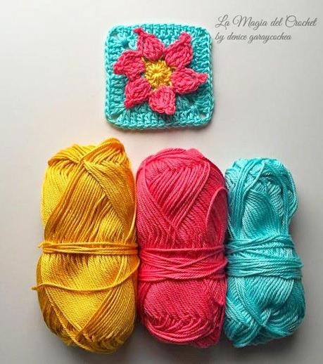 Granny Flor en 3D en crochet