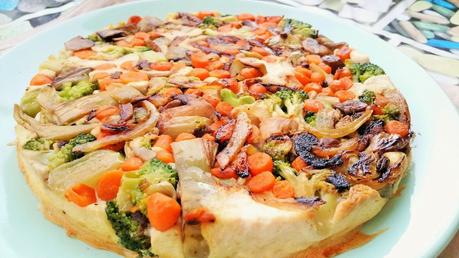 Pastel de tofu y verduras