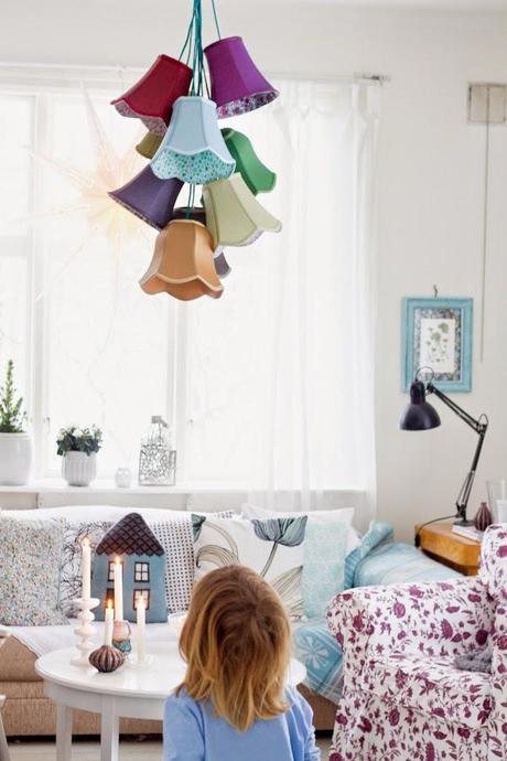 Decorando con lámparas de tulipas de tela + DIY