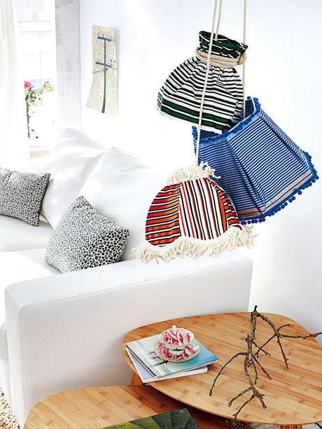 Decorando con lámparas de tulipas de tela + DIY