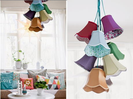 Decorando con lámparas de tulipas de tela + DIY