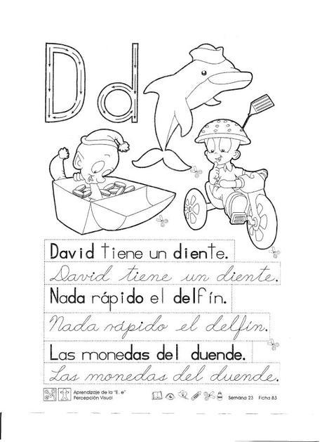 Aprendizaje de la E , e percepción visual