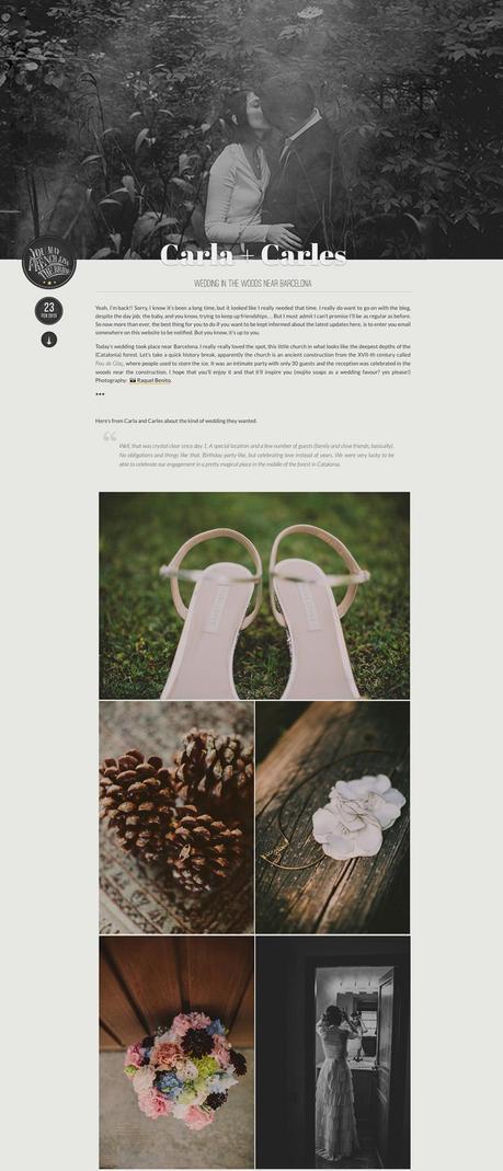 Featured on You May Franch Kiss the Bride! boda en e bosque Barcelona www.bodasdecuento.com