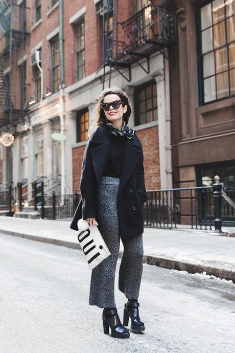 New_york_Fashion_Week-NYFW-Knitted_Trousers-Culottes-Bandana_Scarf-Sita_Murt_Coat-Michael_Kors_Fall_15-Clare_Vivier-Street_Style-Collage_VIntage-2