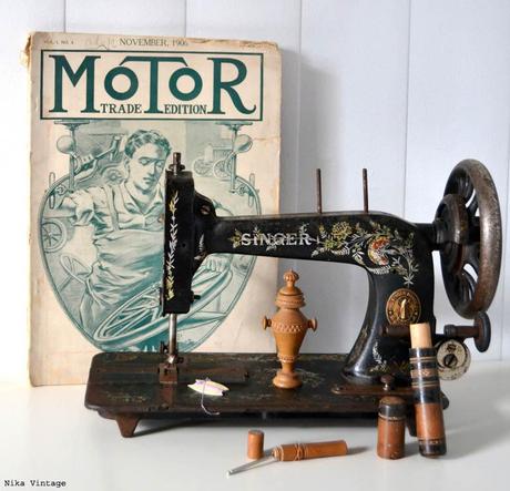 maquina_de_coser, antigua, singer, hierro, modernita, 1911, escocia, DECORACION, ALFILETERO