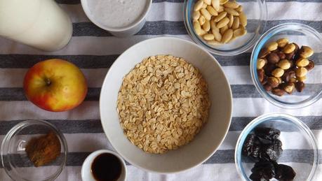 Muesli o gachas gourmet al horno de manzana y canela