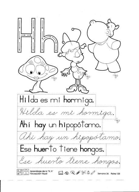 Aprendizaje de la “H”, “h” percepción visual 1er Grado Aprendizaje de la H , h percepción visual