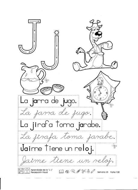 Aprendizaje de la “J”, “j” percepción visual 1er Grado Aprendizaje de la J , j percepción visual