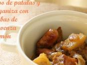 receta: guiso patatas longaniza hierbas provenzales limón