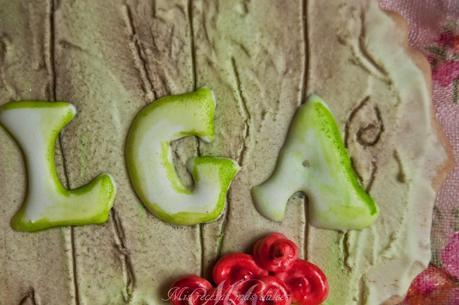 GALLETAS CUMPLE DE OLGA Y EFECTO MADERA Y LADRILLO