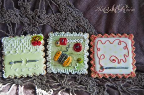 GALLETAS CUMPLE DE OLGA Y EFECTO MADERA Y LADRILLO