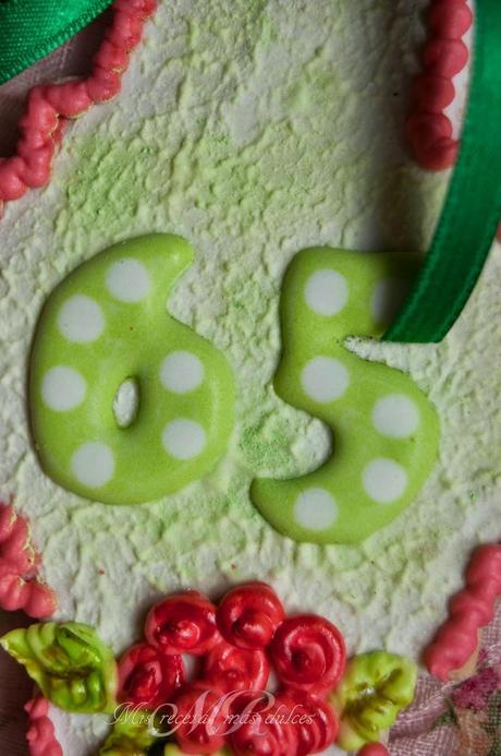 GALLETAS CUMPLE DE OLGA Y EFECTO MADERA Y LADRILLO