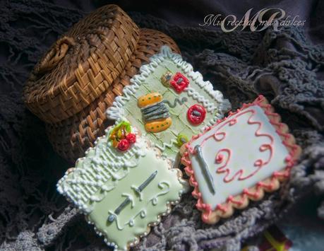 GALLETAS CUMPLE DE OLGA Y EFECTO MADERA Y LADRILLO